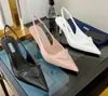 6000 Dress Shoes Luxury Brands designer Sandal High Heels Low Heel Black Brushed Leather Slingback Pumps Black White Patent Leathers 35-40