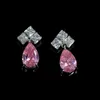 Stud marque véritable luxe vrais bijoux version coréenne Zircon boucles d'oreilles simple féminité goutte d'eau sens net rouge 925 argent aiguille e J240118