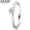 Pierścienie zespołowe Aeaw 0,3ct 4mm def Round Cut VVS1 Laborn Diamond 14K White Gold Rdiamond Mash