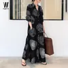 Casual Dresses Spring Summer Women's Long Shirt Dress Clothing Muslim Cotton Linen Printed Sleeves Simple Loose