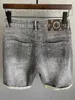 Heren jeans ontwerper trendy shorts voor mannen 2023 zomer zachte en hoge elastische trendy heren zwart grijze denim slanke fit jeugd capris nvjb am0g