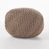 Jupes Noble House Durable Profil Bas Luxueux Colorfast Facile à Nettoyer Zaïre Intérieur Extérieur Tricot À La Main Tissu Pouf Marron Clair