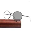 Óculos de sol quadros mincl/moda redonda sol pochromic miopia óculos ópticos homem estudante terminado óculos de prescrição nx