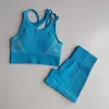 Conjunto de 2 peças de secagem rápida para academia, roupas de treino femininas, sutiã esportivo + shorts de fitness sem costura, roupas esportivas para academia, conjunto atlético de ioga, alta s