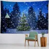 Tapisseries Christmas Tapestry Forest Snowman Tree Santa Claus Holiday Home Decoration Room Wallpapervaiduryd