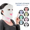 Masque de thérapie à la lumière rouge led, 7 couleurs, beauté de la peau du visage, masque LED en silicone souple et flexible pour le visage et le cou