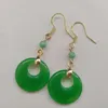 Dangle Earrings Natural Jadeite Jade Peace Buckle Eardrop Mother's Day Year Christmas Party Lucky CARNIVAL Jewelry Fashion Diy