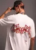 Darcsport Klassisches Hip-Hop-T-Shirt mit Wolfskopf-Aufdruck, kurzärmelig, reine Baumwolle, lockerer Rundhalsausschnitt