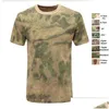 Taktiska t-shirts Taktisk skjutning T-shirt Battle Dress Uniform BDU Armé Combat Clothing Cotton Camouflage Outdoor Woodland Hunting Dhlze