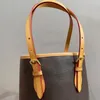 Borsa a secchiello con fiori vecchi Borsa in tela rivestita Cinghie in pelle Fondo con cerniera staccabile Portafoglio con cerniera Borse da donna Borsa classica Tasca tote retrò