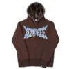 Herren Hoodies Sweatshirts Mode Gothic Farbe Brief Druck Hoodie Damen Y2K2023 Frühling und Herbst lose lässige Allgleiches Reißverschluss Pullover Kleidung menyolq