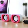 Bookshelf Speakers Cute 2PCS Desktop Computer USB Mini Speakers Wired Bass Stereo Subwoofer Speaker For Laptop Smartphones MP4 MP3 Notebook Players