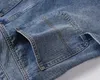 Zomerzake jeans vrachtshorts voor mannen wijd been patchwork denim knie lengte broek oversized zomer s 263