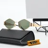 Modische Luxus-Designer-Sonnenbrille für Damen und Herren, gleiche Sonnenbrille wie Lisa Triomphe, Strand, Straßenfoto, kleine Sonnenbrille, Metall-Vollrahmen, mit Geschenkbox