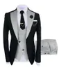 Costume Slim Fit hommes costumes affaires marié noir Tuxedos pour mariage formel veste pantalon gilet 3 pièces 240117