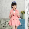 Mädchen Trenchcoat Frühling und Herbst Mode Kinder winddicht koreanische Mädchen doppellagige Jacke Schulmantel Kinderbekleidung 240118