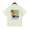 RHUDE Shirt Summer Designer t Quality Top Tees Men Shirts Tops Letter Imprimé Mens pour femmes Vêtements à manches courtes S-XL