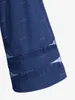 Damen T-Shirts ROSEGAL Plus Size Spitze Streifen Panel T-Shirt Schwarz Blau Reißverschluss V-Ausschnitt Casual Tops für Frauen