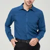 Men's Dress Shirts Solid Color Long Sleeve Button Down Wrinkle Free Shirt Party Banquet Regular Fit USA Size 15 Colors Male