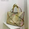 Shopping Bags Womens Large Tote Trends Luxury Designer Handbags 2023 New Woven Color block Shoulder Bags Fashion Composite Bag Shopping Bags Q240118