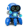 귀여운 6 클라우 LED 라이트 뮤지컬 댄스 로봇 어린이를위한 교육 및 대화식 장난감 - 소년을위한 완벽한 선물 240117