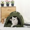 Pet Tent Bed Cats Dom Produkty Akcesoria ciepłe poduszki Meble Sofa Koszyjne Łóżka Zimowa klapka