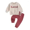 Vêtements Ensembles Enfant Bébé Fille Garçon Tenue Amour Sweat-shirt À Manches Longues Pantalon Ensemble Né 2 Pièces Vêtements De Saint Valentin Drop Livraison Kid Dhqef