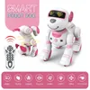 재미있는 RC 로봇 전자 개 스턴트 개 음성 명령 프로그램 가능한 터치 감시 음악 노래 로봇 개 분홍색 장난감을위한 선물 선물 240117