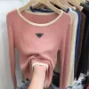 2023 Kadın Sweaters Kazak Örgü 2023Autumn Kış Out Gevşek Parçaların İçinde Uzun Sleeve Üstler Ms MS Render Linehed Women Daha Şövalye İnce