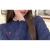 Designers S Ceiling Swellable Wool Fried Dough Twists Cardigan Women's Twisted Long Sleeve Round Neck Sweater College Casual Outside
