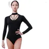 Stage Wear 2024 Sexy Bodysuit Latin Dance Tops para Mulheres Chacha Rumba Tango Vestido Ballroom Performance Trajes DN14153