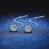 Boucles d'oreilles en argent Sterling 925 Moissanite pour femmes, 2ct D clair VVS1 diamant avec clous GRA, cadeau, bijoux fins