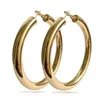 Women Circular Tube Hoop örhängen 18K Real Gold Plated Elegant STOR STORIT Fashion Costume Jewelry Trendy Big Earrings2927