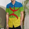 Chemises décontractées pour hommes Nouveauté Drapeau Amazigh - Berbère Une chemise à manches courtes T-shirts Coordonnées Sortie Top Qualité Taille USA