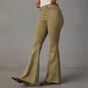 Women's Jeans Female Vintage Flared Wide Leg Casual Denim Pants For Women Khaki Long Jean Slim Stretch Pant Korean Style