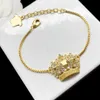 Cadenas Collares de lujo Corona de oro de diseño con colgante de cristal Collar pulsera Cadena de oro Accesorios de joyería de lujo
