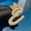 Designer de jóias Hip Hop 925 Sterling Silver VVS Moissanite Diamante Número Nome Inicial Pingente Mens Iced Out Carta Personalizada PendantHipHop