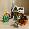 Blokken 1 set kersthuismodelbouwstenen DIY Kerstman Slee Puzzel Montagestenen Kinderspeelgoed Vakantiegeschenken Huisdecoratievaiduryb