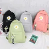 Mochila 4pcs um conjunto mulheres lona júnior estudante schoolbags