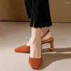 Kleid Schuhe Quadratischen Kopf hochhackigen Sandalen frauen Elegante Einfarbige Hausschuhe Schnalle Casual Bequeme Party Zapatos Para Mujer