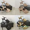 Sandals Tribute Platform Leather High Heel Shoes Summer Beach Covered Adjustable Ankle Strap Wedding Party