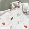 Nova menina vestido de manga curta criança saia rosa tamanho 90-160 designer vestidos de bebê padrão de frutas impressão crianças vestido jan20