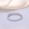 Pierścienie zespołowe Aeaw 14k białe złoto 0,25CTW 2mm EF Round Cut zaręczycielskie Weddlab Grown Diamond CVD HPHT Band ROR Women J240118