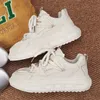 Men Running Shoes Lace-Up Wear-Resistant Cream-Colored Black White Men Trainers Sport Sneakers Size 40-44