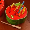 Blocchi Magnete Fragola Cattura Vermi Gioco di Pesca da Tavolo per bambini Catng Magnetico Caterpillar Montessori Giocattoli Educativi Baby Giftvaiduryb