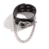 Vêtements de scène Accessoires de danse Bracelet à griffes gothique pour hommes femmes Punk Hip Hop main en cuir PU Bracelet à longue chaîne cubaine bijoux