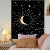 Tapisserier Sun and Moon Tarot Tapestry Wall Hanging Beach Handduk Astrologis säng täcker bakgrund heminredning filt gardinsaidururyd