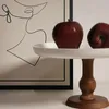 Tallrikar franska vintage keramiska högfotplatta trä kaka frukt hem premium dekoration