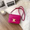 Teen triomphes Designer bag luxury leather Triumphal Arch Tofu Bag Genuine Leather Small Square Women's Rose Red High Version Box Flight Attendant Old Flower