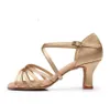 Woman's Latin Dance Shoes Ladies Girls Jazz Ballroom Salsa Dancing Sandals 7 Colors 5cm/7cm Medium Heeled Soft Suede Sole A01D 240117